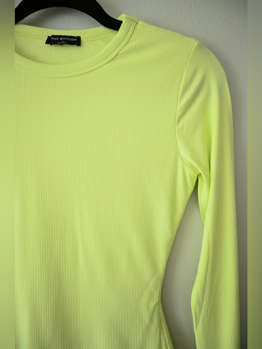 Naked Wardrobe Chartreuse Bodysuit - Picture 2 of 6